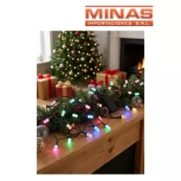 LUCES DE 100 LAMPARAS GRANDES,MULTICOLOR X 9 MT. 220V,