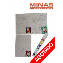 LAMINA PARA PINTAR CON ACUARELA 6 COLORES Y PINCEL