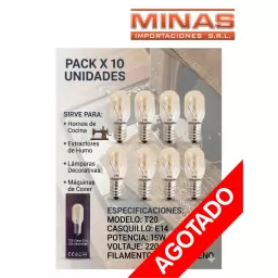 REPUESTO DE LAMPARILLA PARA LAMPARAS DE SAL X 10 UND, $ 28 CU.