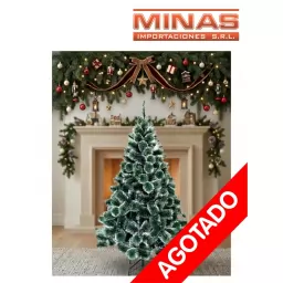 ARBOL PINO NEVADO X 60 CM, 40 RAMAS, CON BASE DE PLASTICO.