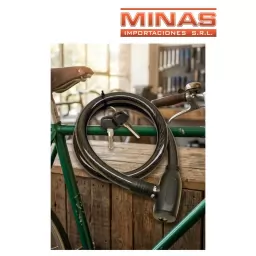 CANDADO PARA MOTO 2 LLAVES 18 mm x 100 cm.