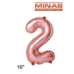 GLOBO N 2, DE 16 EN BOLSA.,ROSA GOLD.