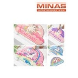 ALFOMBRA INFANTIL, 40 CM X 60 CM,5 DISEOS DE UNICORNIO.