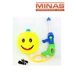 PISTOLA DE AGUA CON MOCHILA CARITA 45 X 32 CM