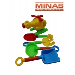 HELICPTERO PARA PLAYA CON 5 ACCESORIOS 28 X 15 CM