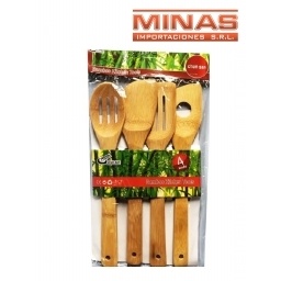 UTENSILLOS DE BAMBU DE 30 CM X 4 PCS.