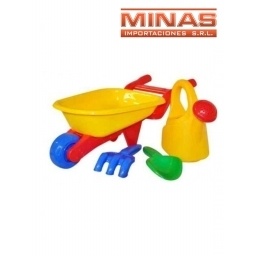 CARRETILLA + 7 ACC. PARA PLAYA , 55 CM.