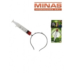 TIARA PARA HALLOWEEN ,JERINGA CON SANGRE.
