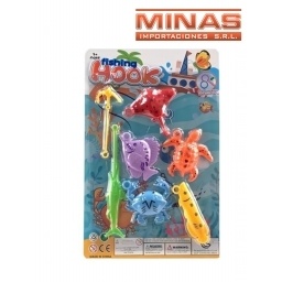 SET DE PESCA MINI + 5 ANIMAES MARINOS.