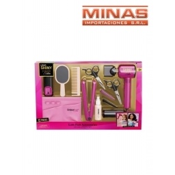 JUEGO DE PELUQUERIA X 11  PCS.+ SECADOR.