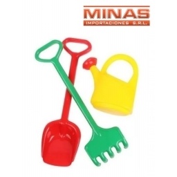 REGADERA CON PALA Y RASTRILLO 50 CM