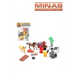 ANIMALES DE GRANJA + ACC. X 14 PCS.