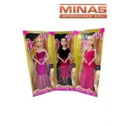 MUECA CON VESTIDO DE FIESTA,ARTICULADA.