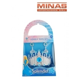 CORONITA CELESTE + PENDIENTES.