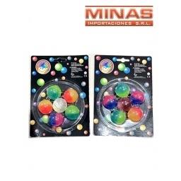 MINI PELOTAS DE GOMA X 6 UND,MULTICOLOR.