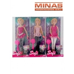 MUECA FLACA DE 30 CM + 3 ACCESORIOS.