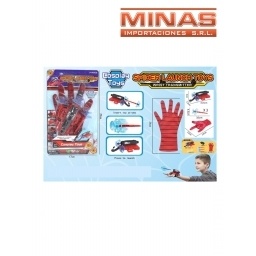 GUANTE ROJO CON LANZADOR + 3 DARDOS.