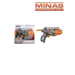 ARMA FAST PIONEER TIGRE, 16 CM + 4 DARDOS DE GOMA EVA.