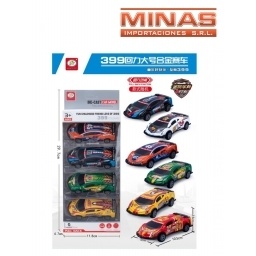 AUTITOS DE RALLY DE 10 CM X 4 UND,A FRICCION.