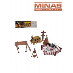 SET DE CABALLOS CON INDIOS Y COWBOY