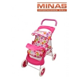 COCHE DE MUECAS X 75 CM,CON POSAPIE Y 2 MESITAS. EXCELENTE CALIDAD,