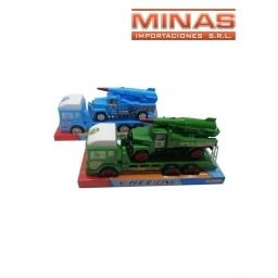 CAMION MILITAR + VEHICULO, DOS COLORES 33 CM  X 15 CM