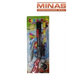 RIFLE CON ESPOSAS Y CUCHILLO 50 CM X 23 CM