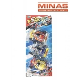 AUTITOS COLORES SURTIDOS 3 PCS 36 X 16 CM