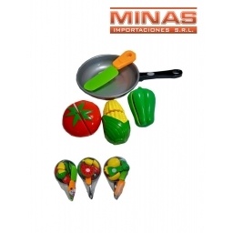 SARTEN + 7  FRUTAS Y VERDURAS, 21 CM X 13 CM.