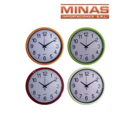 RELOJ DE PARED 25 CM, ESFERA BLANCA.