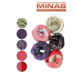 BUFANDA DAMA 6 COLORES COMBINADOS