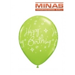 GLOBOS SURT HAPPY BIRTHDAY  X 10PCS.