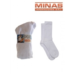 MEDIAS BLANCAS PARA HOMBRE X 12 PARES, $ 25 EL PAR.