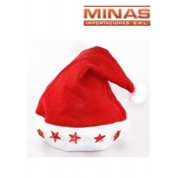 GORRO DE PAPA NOEL CON LUCES, ESTRELLAS.