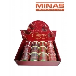 CINTA DE NAVIDAD 6.3CM X 2.7M,12 PCS 4 DISEOS $80 CU