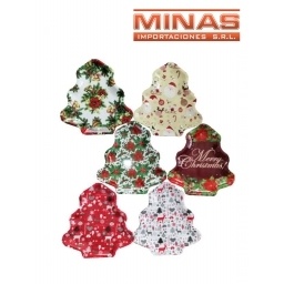BANDEJA PARA NAVIDAD CON FORMA DE PINO,VARIOS DISEOS.
