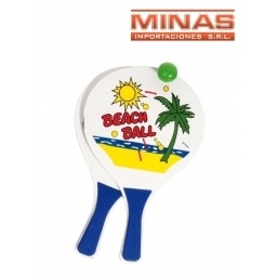 PALETA DE PLAYA CON PELOTA 33X19CM