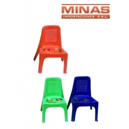 SILLA DE PLSTICO TRES COLORES 42 X 32 CM