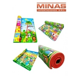 ALFOMBRA PARA BEBE  ANTIGOLPES, 120 CM  X 180 CM, X 0,5 CM, REVERSIBLE CON BOLSO EN TNT, DISEOS SURTIDOS.