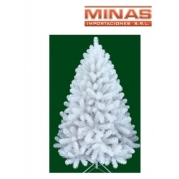 ARBOL PINO BLANCO X 210 CM, 320 RAMAS, CON BASE DE METAL.