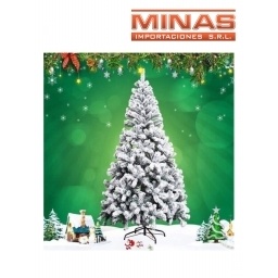 ARBOL STANDARD VERDE CON NIEVE X 120 CM, 250 RAMAS, CON BASE DE METAL.
