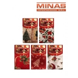 MANTEL NAVIDEO DE 140 CM X 220 CM, 6 MODELOS.