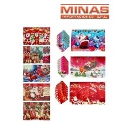 INDIVIDUAL NAVIDEO X 6 UND.+ 6 POSAVASOS, 42 CM X 28 CM.