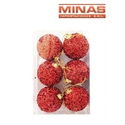 ADORNO DE NAV. ROJO 5 CM X 6 PCS, C/U $12.