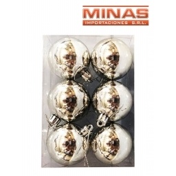 ESFERA DE NAVIDAD DE 5 CM  X 6 PCS, PLATEADO.