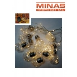 GUIA DE 10 LAMPARILLA CALIDAS DE 5 CM, 220 V.