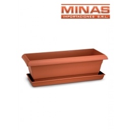 MACETA RECTANGULAR CON BASE 34 X19 X 23  CM