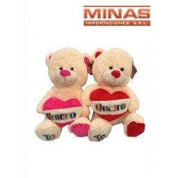 PELUCHE DE  50 CM TE QUIERO DOS COLORES