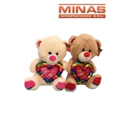 PELUCHE DE 50 CM TE AMO DOS COLORES