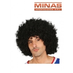 PELUCA NEGRA CON RULOS.